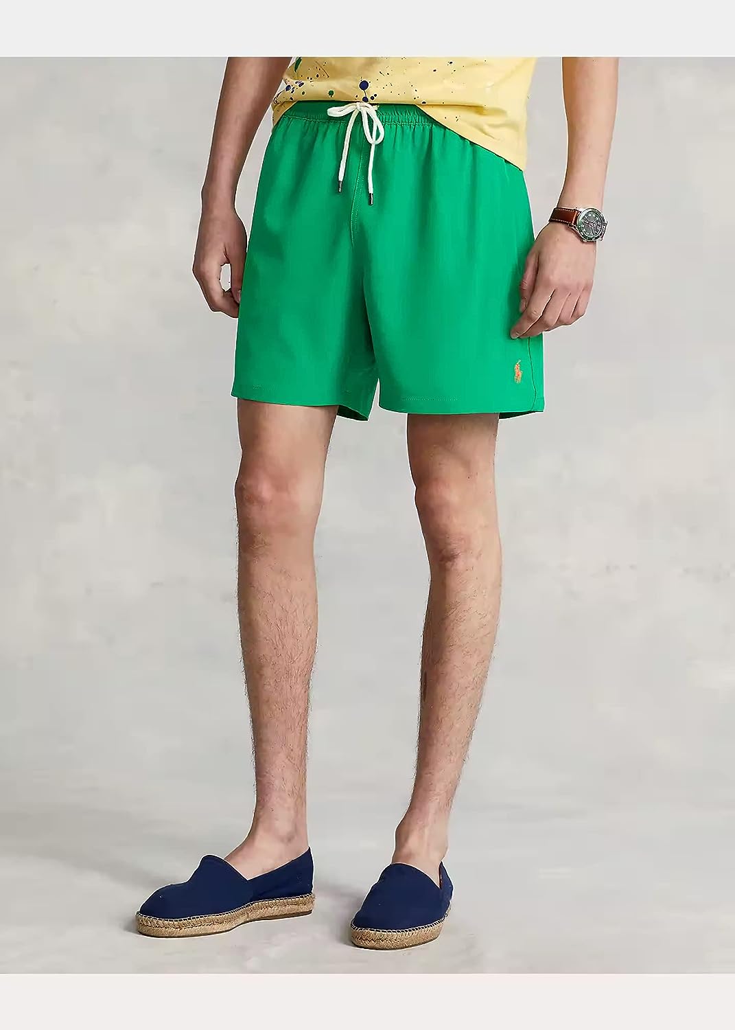 POLO RALPH LAUREN 5.75-Inch Traveler Classic Swim Trunk in Cruise Green Size S