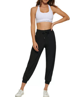 calvin klein performance women shine-blocked jogger pants Size L Black MSRP $80