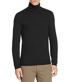 ATM Anthony Thomas Melillo Men's Long Sleeve Rib Turtleneck Sweater, Black, XL
