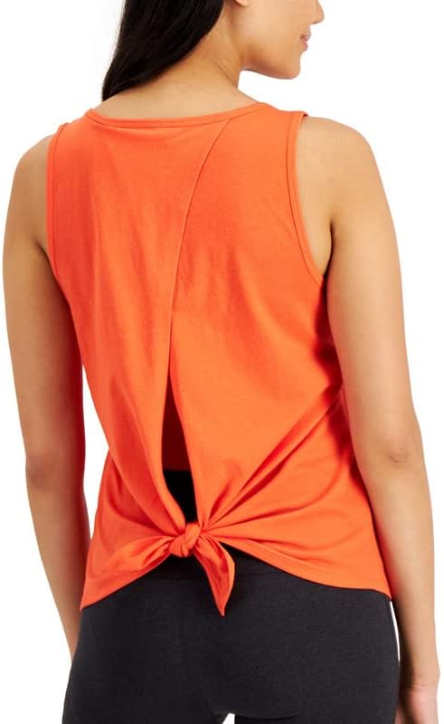 Ideology Women's Tie-Back Tank Top (Seaside Coral, Small) Orange Size S