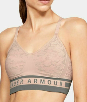 Under Armour Womens Seamless Jacquard Low-Support Sports Bra Pink X-Small