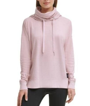 Calvin Klein Women's Hoodie Funnel-Neck High-Low top Pink Top Size L