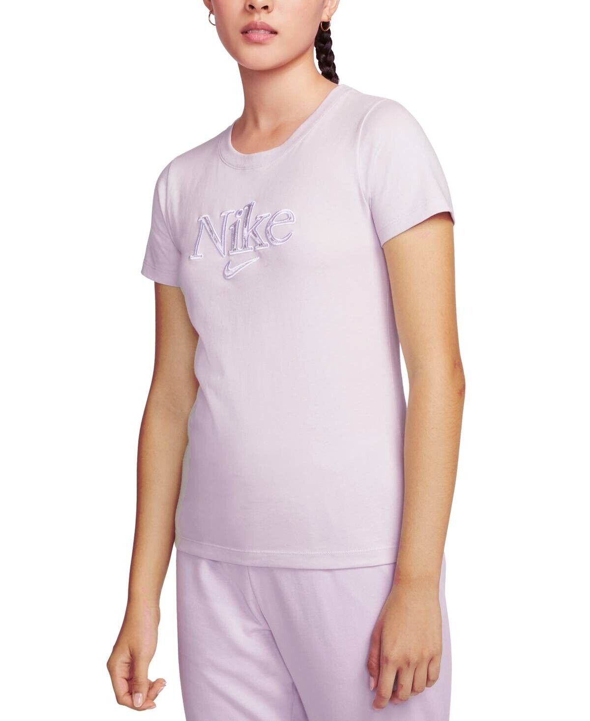 Nike womens Plus Size Cotton Graphic T-Shirt Lilac Purple Size 2X