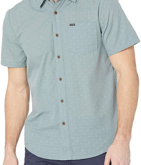 Volcom Men's Stallcup Short Sleeve Woven Shirt Green Size S MSRP $60
