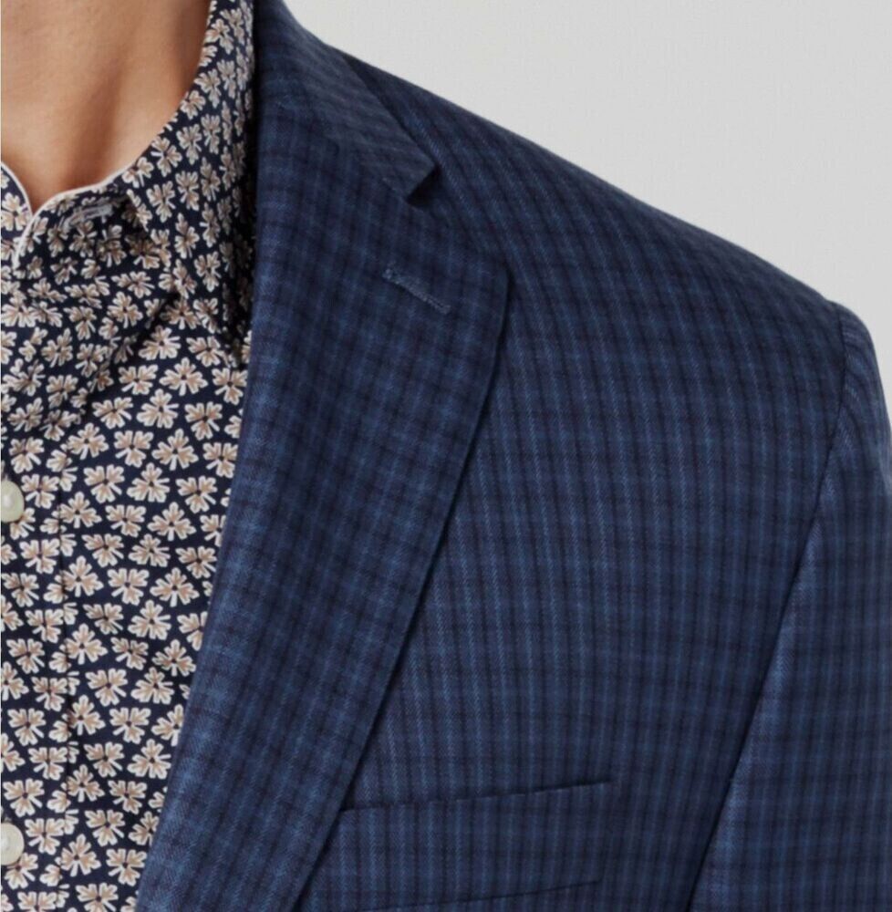 Michael Kors Mens ClassicFit Check Sport Coat Blue Size 42 SHORT MSRP $295