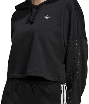 adidas Womens Originals Basketball Cropped Hoodie Black Size 2XS MSRP $65