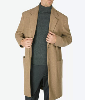 CALVIN KLEIN Men's Marcel Slim-Fit Overcoat Brown Size 42R MSRP $495