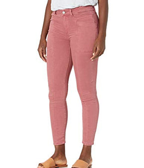 DL1961 Women's Florence Instasculpt Mid Rise Skinny Ankle Jean Pink Rose Size 24