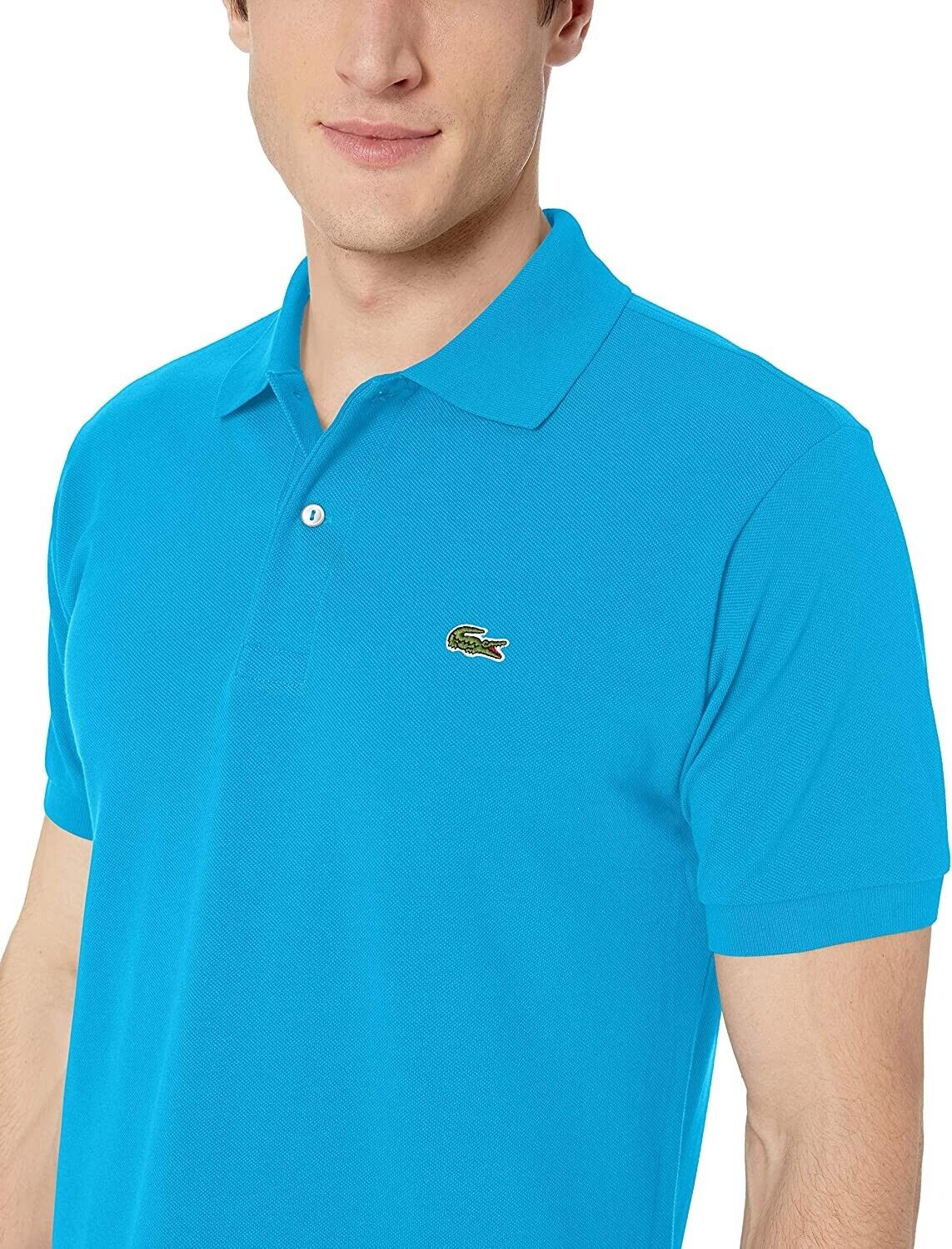 Lacoste Mens Pique Button Placket Polo Blue Size 4XL MSRP $98