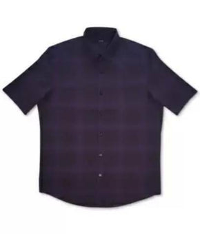 Alfani Men's Ashland Plaid Woven Button Shirt Purple Size XL MSRP $55
