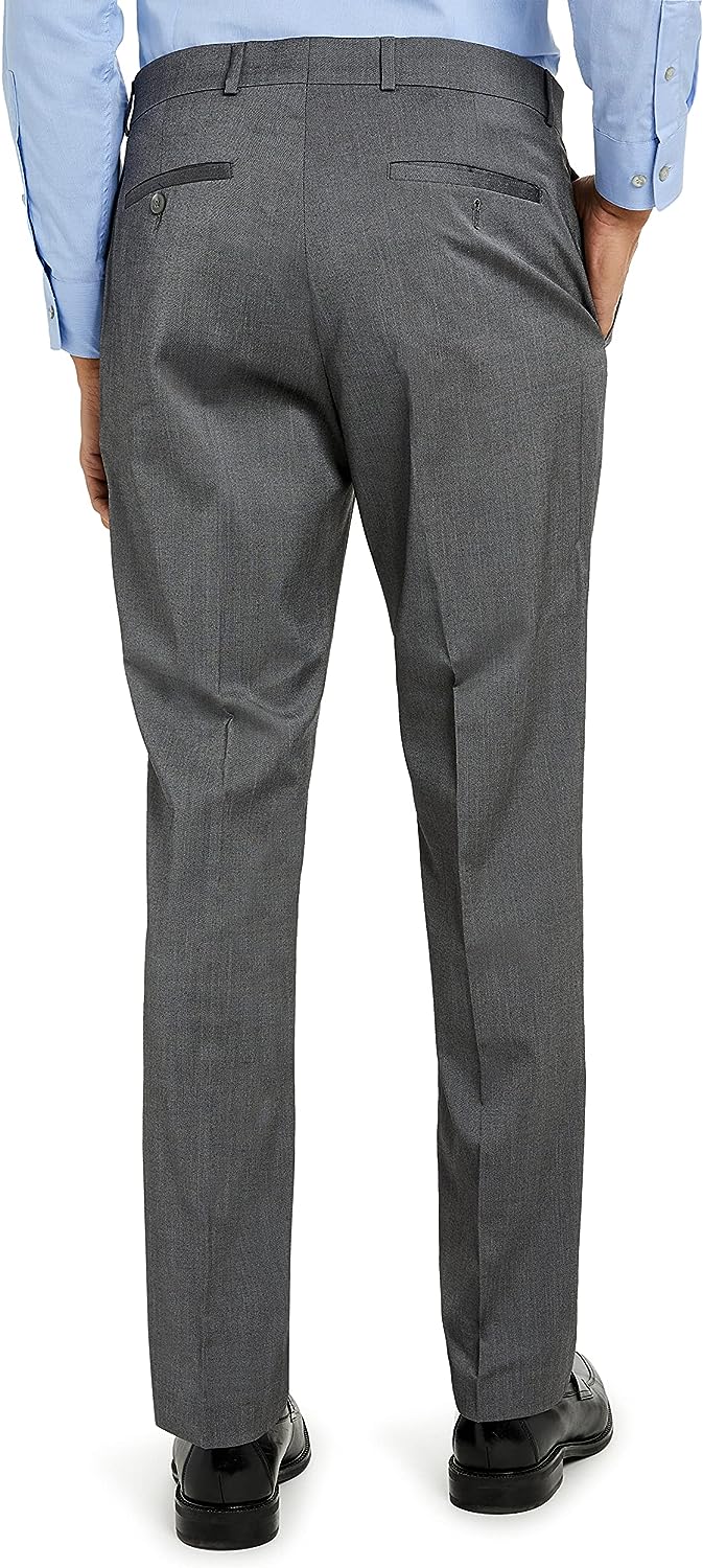 Kenneth Cole REACTION Men's Techni-Cole Stretch Slim Fit Pants, Silver 38W x 30L