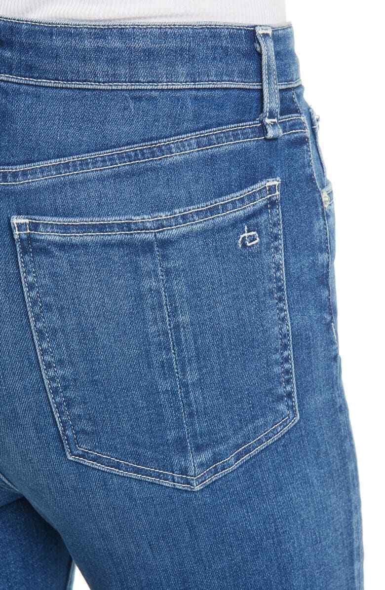 rag & bone Nina High Waist Release Hem Ankle Skinny Jeans Blue Size 28 MSRP $225
