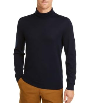 Club Room Mens Merino Turtleneck Navy Blue Size L