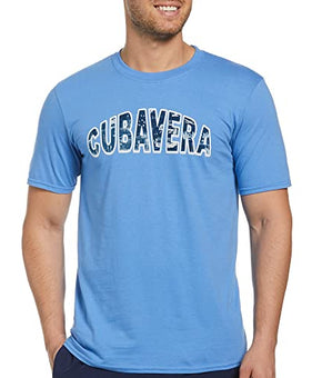 Cubavera Men's Short Sleeve Cotton Havana Crew T Shirt, Federal Blue, Size L