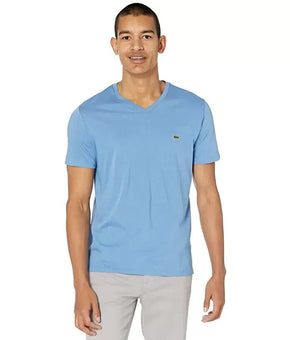 Lacoste Men's V-Neck Pima Cotton Tee Blue Size S MSRP $50