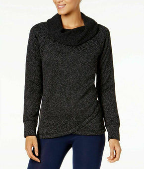 Ideology Cowl-Neck Pullover Noir Black Size XXL MSRP $40