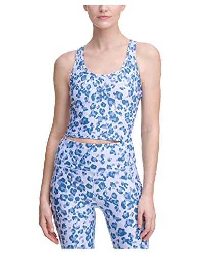 Calvin Klein Cropped Activewear Racerback Tank Top, Jaguar, Size M