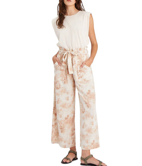 Sanctuary womens High Tide Floral-Print Cropped Pants Beige Size XS MSRP $129