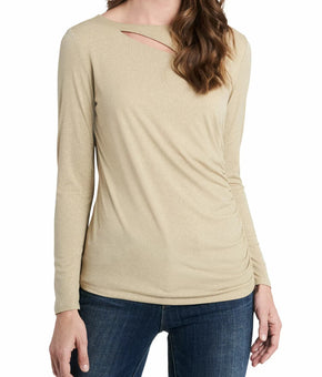VINCE CAMUTO Women's Sparkle Jersey Cutout Top Gold Size M MSRP $69