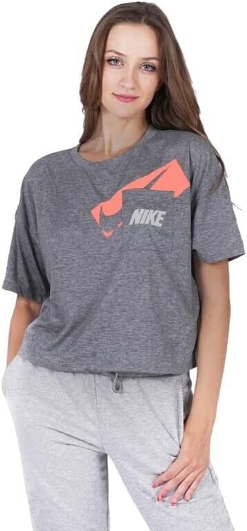 Nike Womens Logo Pocket Crop Top Gray Size XS MSRP $40