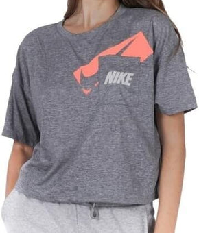 Nike Womens Logo Pocket Crop Top Gray Size XS MSRP $40