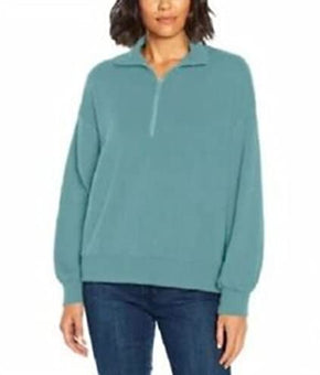 Three Dots Ladies' Quarter Zip Pullover ( Nile Blue, X-Small )