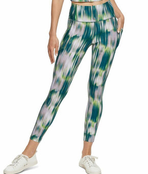 Calvin Klein Womens Printed High-Waist 7/8 Leggings Green Size XS MSRP $60