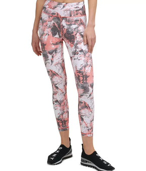 Dkny Sport Women's Printed High-Waist 7/8 Leggings Pink White Size XS MSRP $60