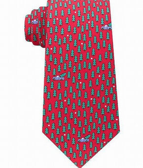 Tommy Hilfiger Mens Conversational Self-tied Necktie Red One Size MSRP $70
