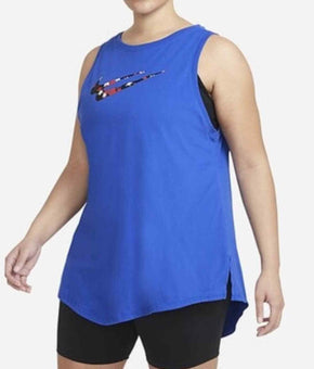 Nike Women's Plus Size Stars Tank Top blue Size 1X MSRP $30