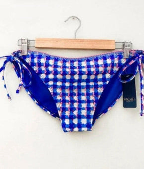 Rachel Roy Bikini Bottom Womens Blue plaid Size L MSRP $20