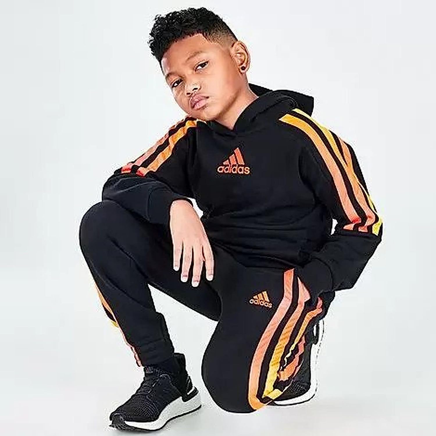 adidas Boys' Big Youth Core Linear Jogger Black Size L