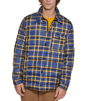 BASS OUTDOOR Men's Mission Plaid Puffer Jacket Navy Blue Size S MSRP $89