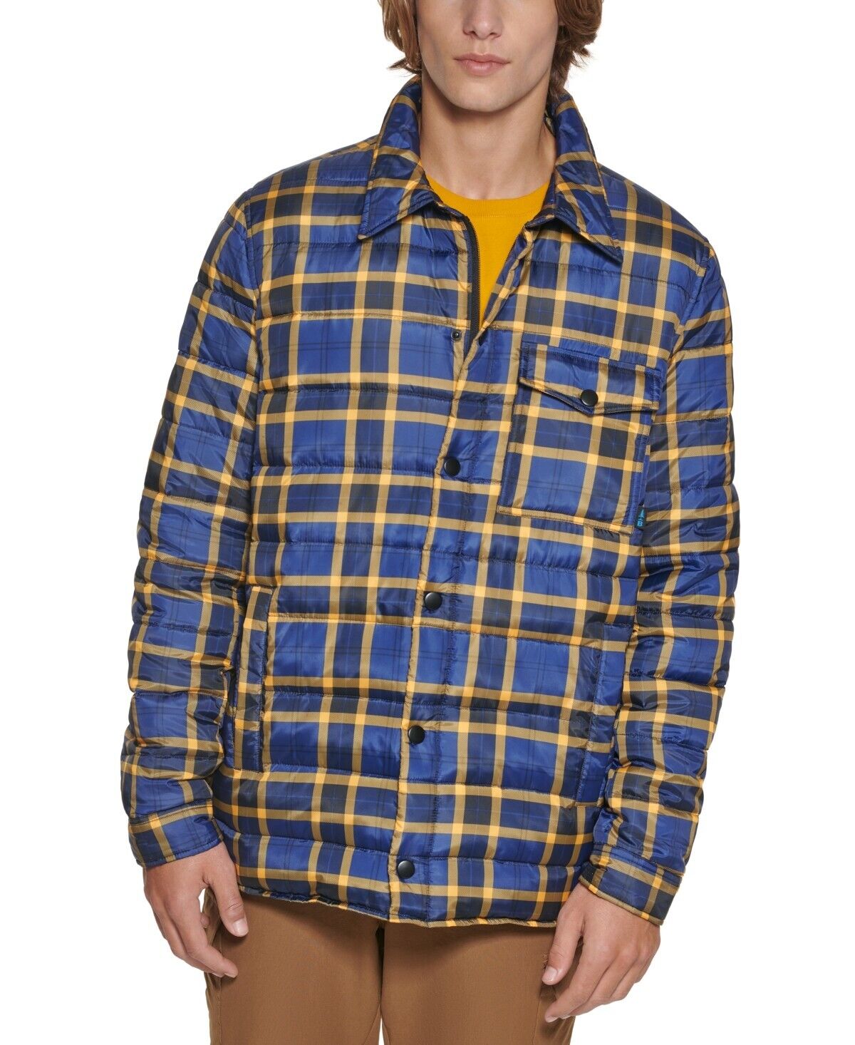 BASS OUTDOOR Men's Mission Plaid Puffer Jacket Navy Blue Size XXL MSRP $89