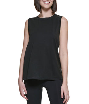 CALVIN KLEIN PERFORMANCE Women's Dropped-Armhole Tank Top Black Size L MSRP $45