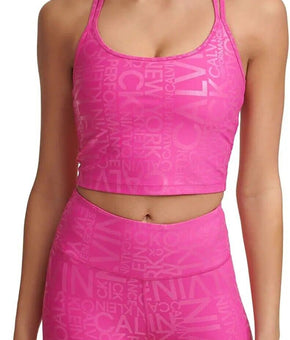 Calvin Klein Performance Women's Printed Strappy-Back Tank Top pink Size XS