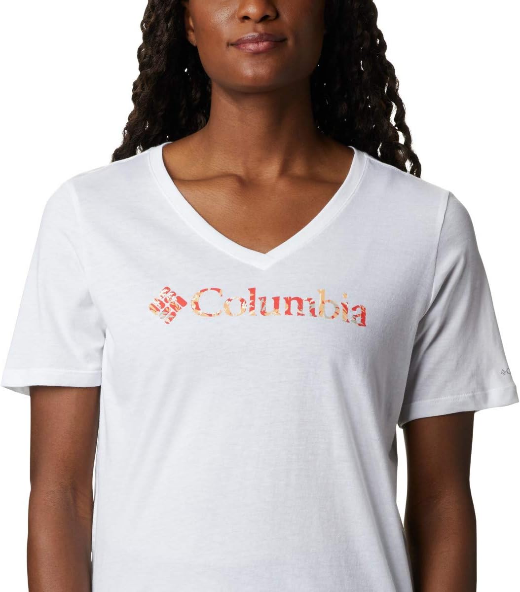 Columbia Women's Mount Rose Tee Shirt, Jersey Cotton Blend, White Size 2X Plus