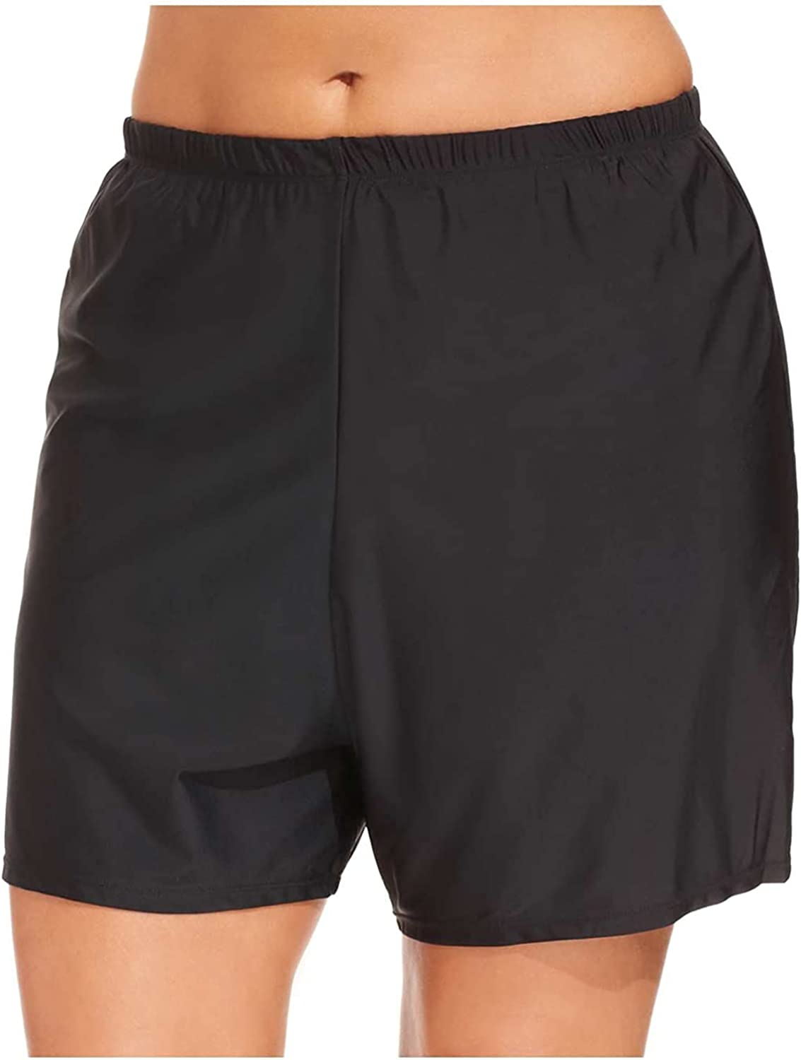 Island Escape Women Plus Size Slimming Beachwear Swim Shorts Black Size 16 Plus