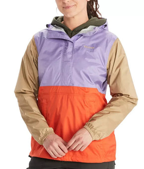 MARMOT Women's Precip Eco Anorak Waterproof Purple Orange Top Size XS MSRP $90