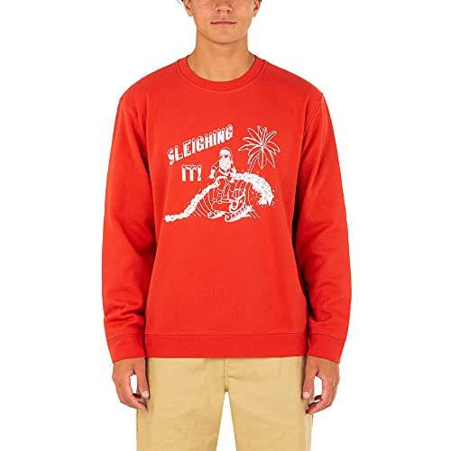 Hurley Mens Sleighing It Summer Crew Sweatshirt Top Martian Sunrise 2XL