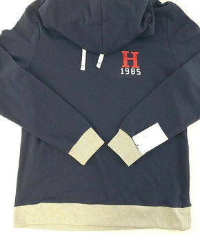 Tommy Hilfiger Men's Sweater Hoodie Grey Contrast Dark Navy Blue Size M