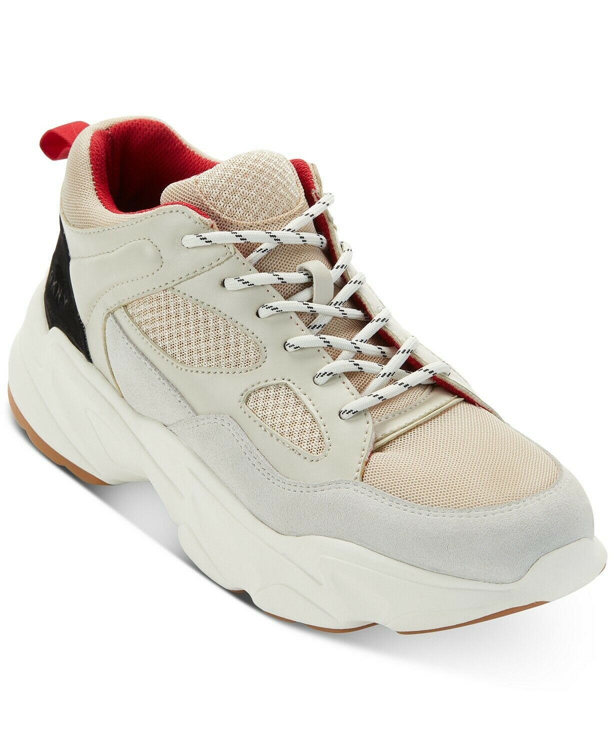 DKNY Mens STEVEN LACE UP SNEAKER Off White Size 9.5