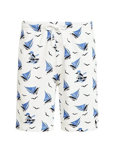 Polo Ralph Lauren Terry Sailboat Athletic Terry Shorts White Size M MSRP $99