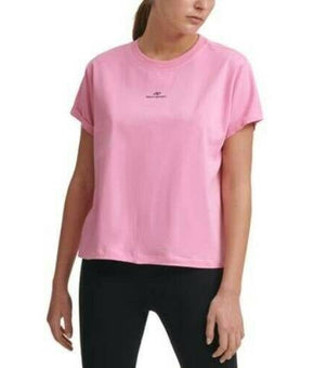DKNY Women's Sport Cotton Logo T-Shirt Atomic Pink Size L MSRP $30