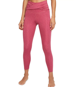 NIKE Womens Yoga Twist-Waist High-Rise 7/8 Length Leggings Pink Size XS MSRP $70