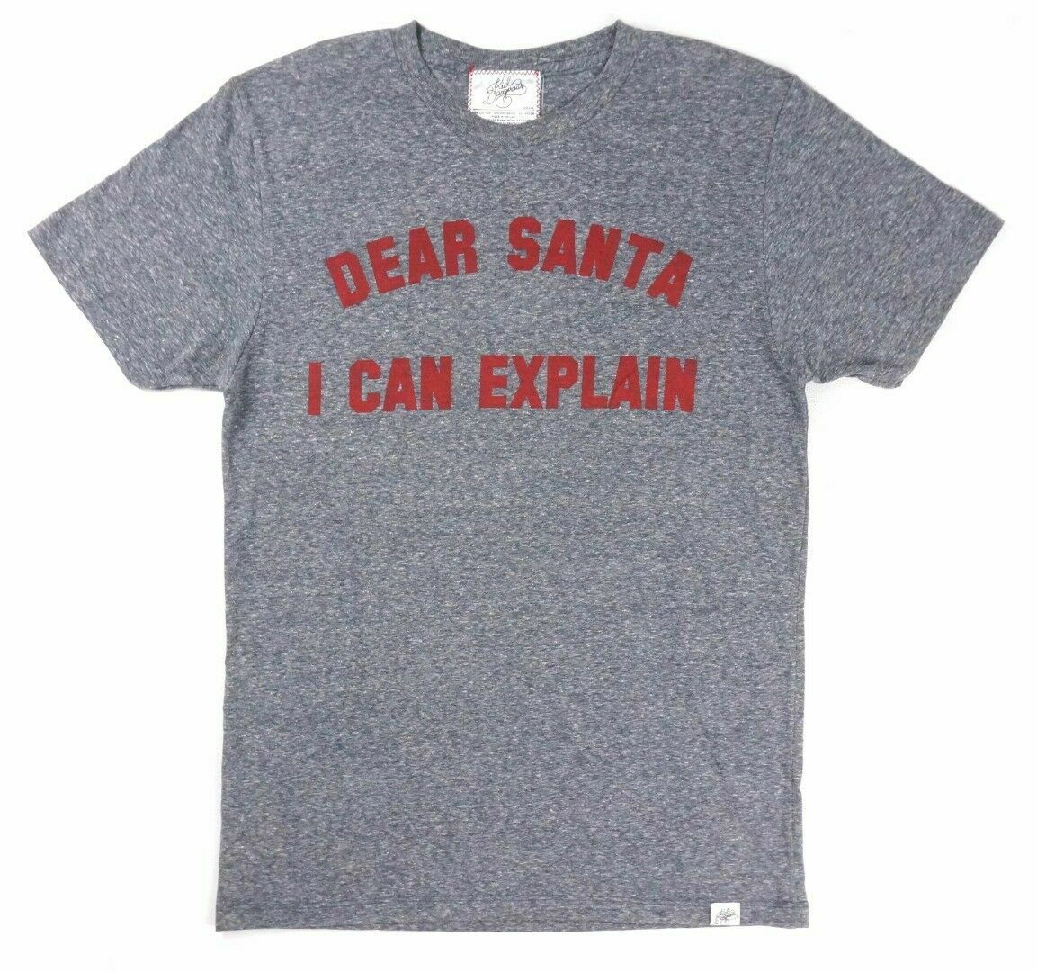 Kid Dangerous Men Dear Santa Short Sleeve Tee Heather Grey Size XL