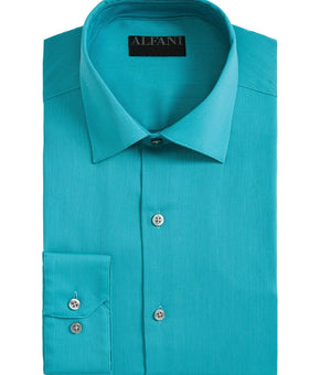 Alfani 15-15.5 32/33 Men Regular-Fit Blue Turquoise Long-Sleeve Dress Shirt