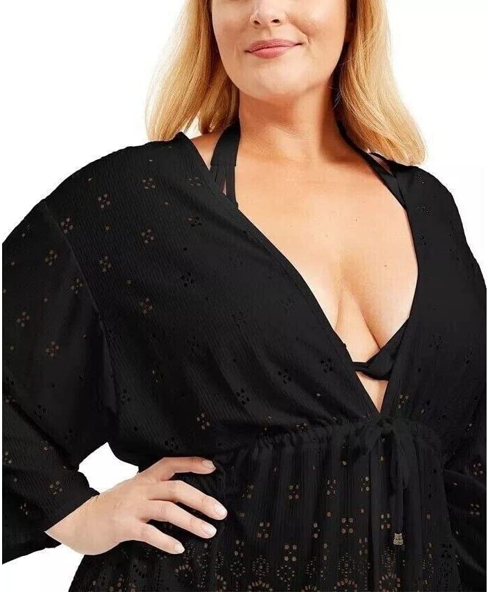 Dotti Plus Size Gypsy Gem Swim Cover-Up , Size 1X, Black