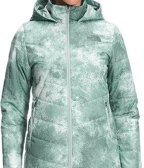 The North Face Women Green Hooded Tamburello Printed Parka Jacket Size S $159