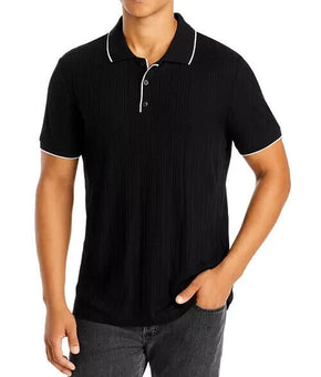 Karl Lagerfeld Paris Men s Ribbed Polo Size S black MSRP $119